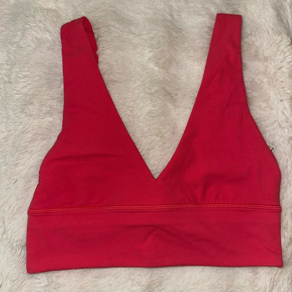 Lululemon Athletica Red V-Neck Sports Bra